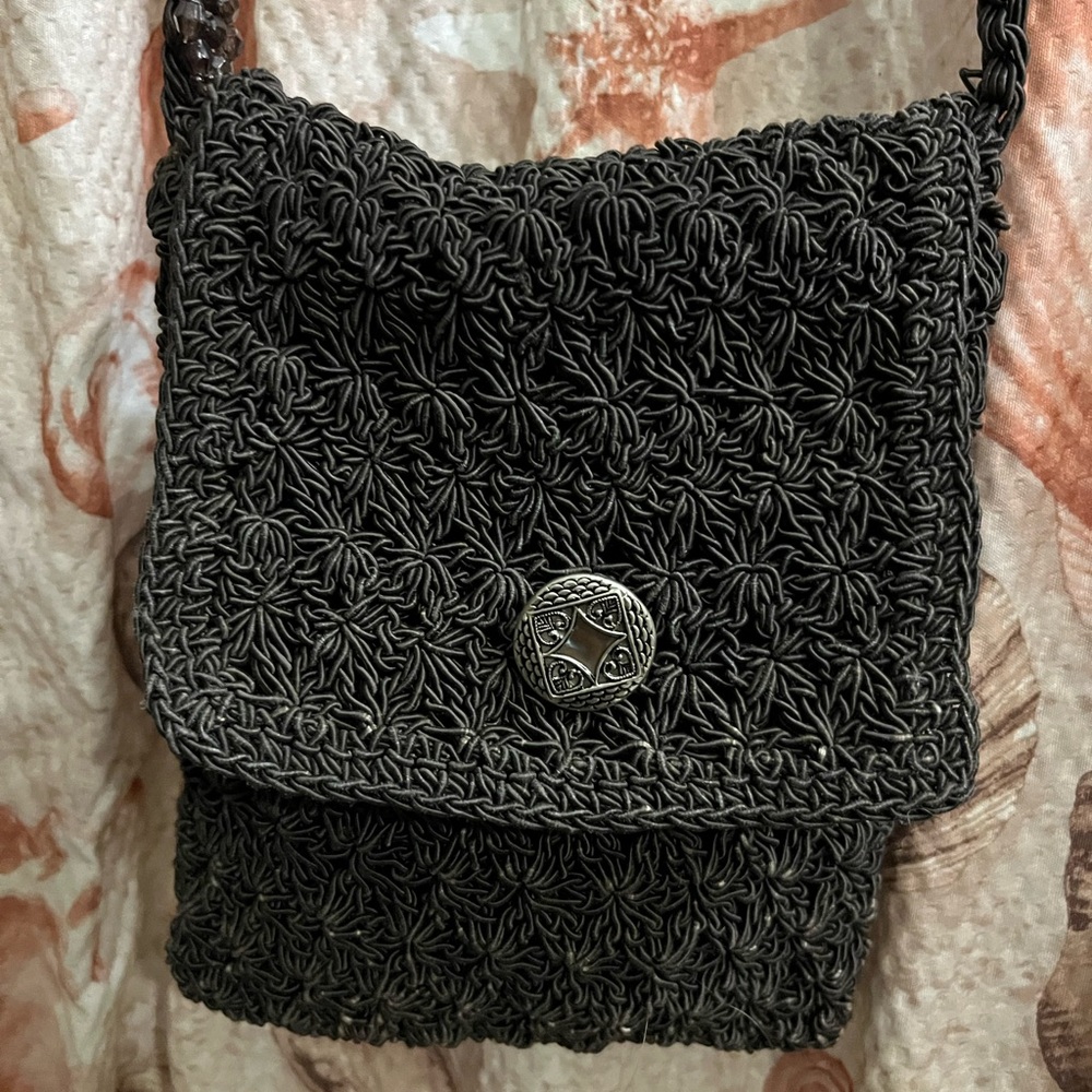 Dark Chocolate Brown Woven crossbody bag, Cute! Think Festival, Earthy